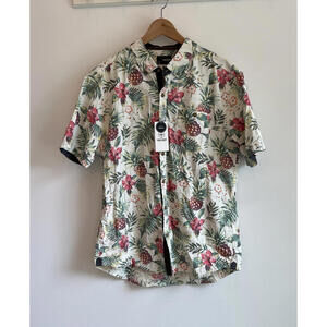 NWT Sunrise Kingdom 100% Cotton Mens Short Sleeve Shirt Hawaiian Print XL